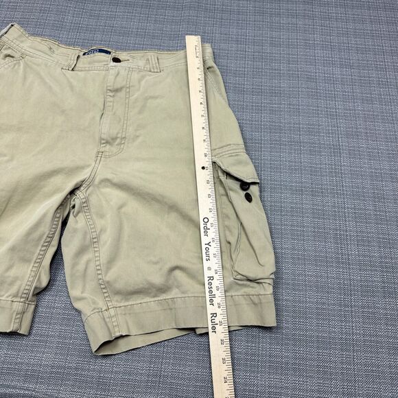 Polo Ralph Lauren Cargo Shorts Men 34 Tan Utility Baggy Skater Distressed Grunge - Picture 6 of 11